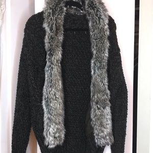 Vintage Cozy oversized Sweater Fauxfur lined